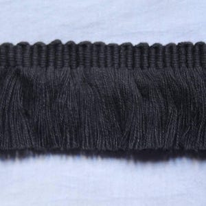 Black brush fringe trim, trim for curtains, trim for cushions, brush fringe trim, lampshade trim, lampshade trims, lampshade trimmings, trim