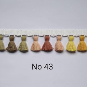 multi colored tassel fringe trim, tassel trim, tassel trim by the yard, tassel fringe, trim for cushions, trim for curtains, fringe trim