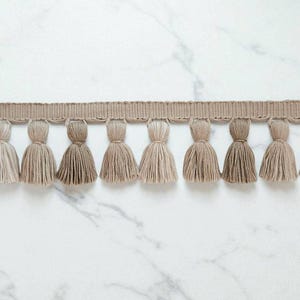 Beige / Beech / ivory tassel trim, Multi color tassel trim, Tassel trim, lampshade trim, lampshade fringe, trim for curtains, cushion trim