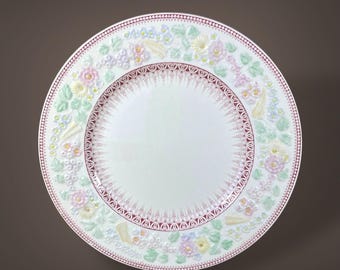 George Jones & Sons Shannon Floral Relief Dinner Plate England