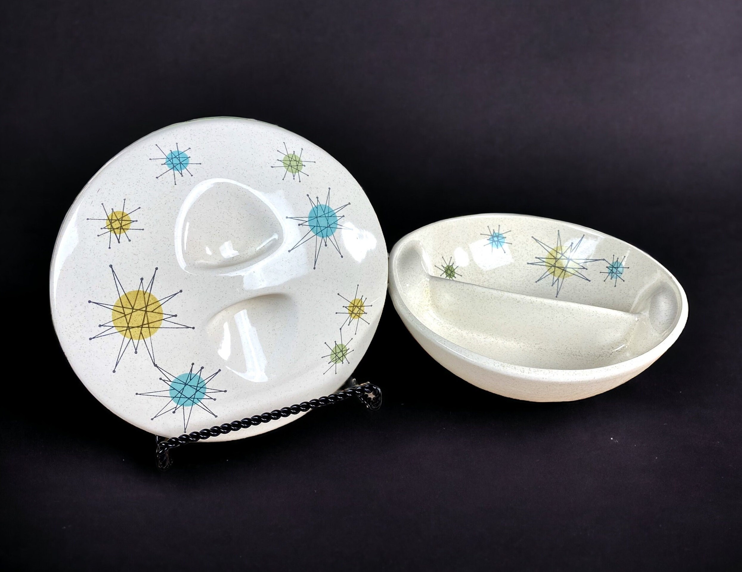Franciscan Starburst 8 1 4 COVERED DIVIDED Casserole or Serving Dish HTF Midcentury Moderns Finest Etsy