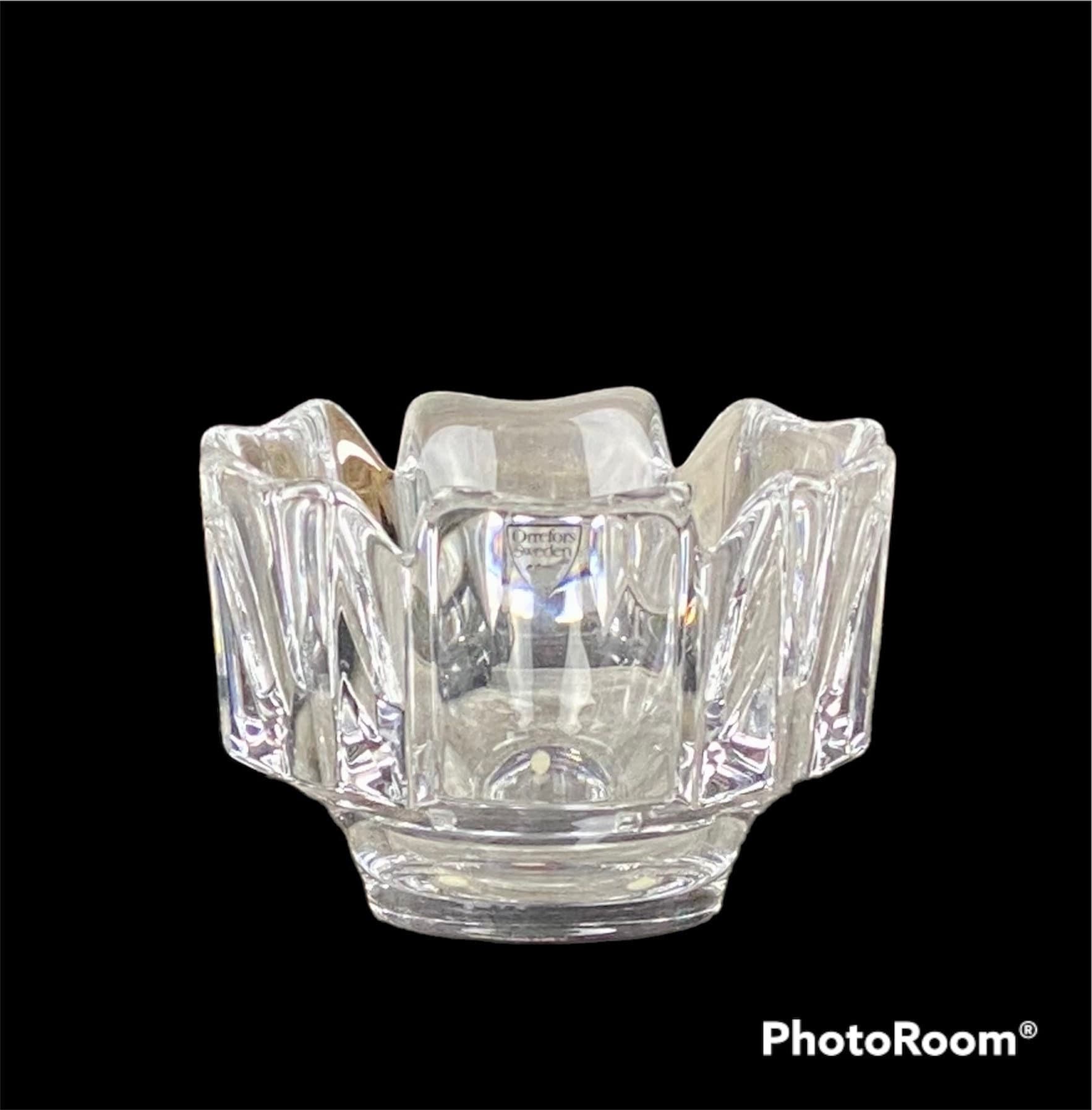 オレフォス Orrefors SWEDEN クリスタル花器 ボウル Orrefors Crystal Corona Bowl With Label Sweden Small Size NO Box