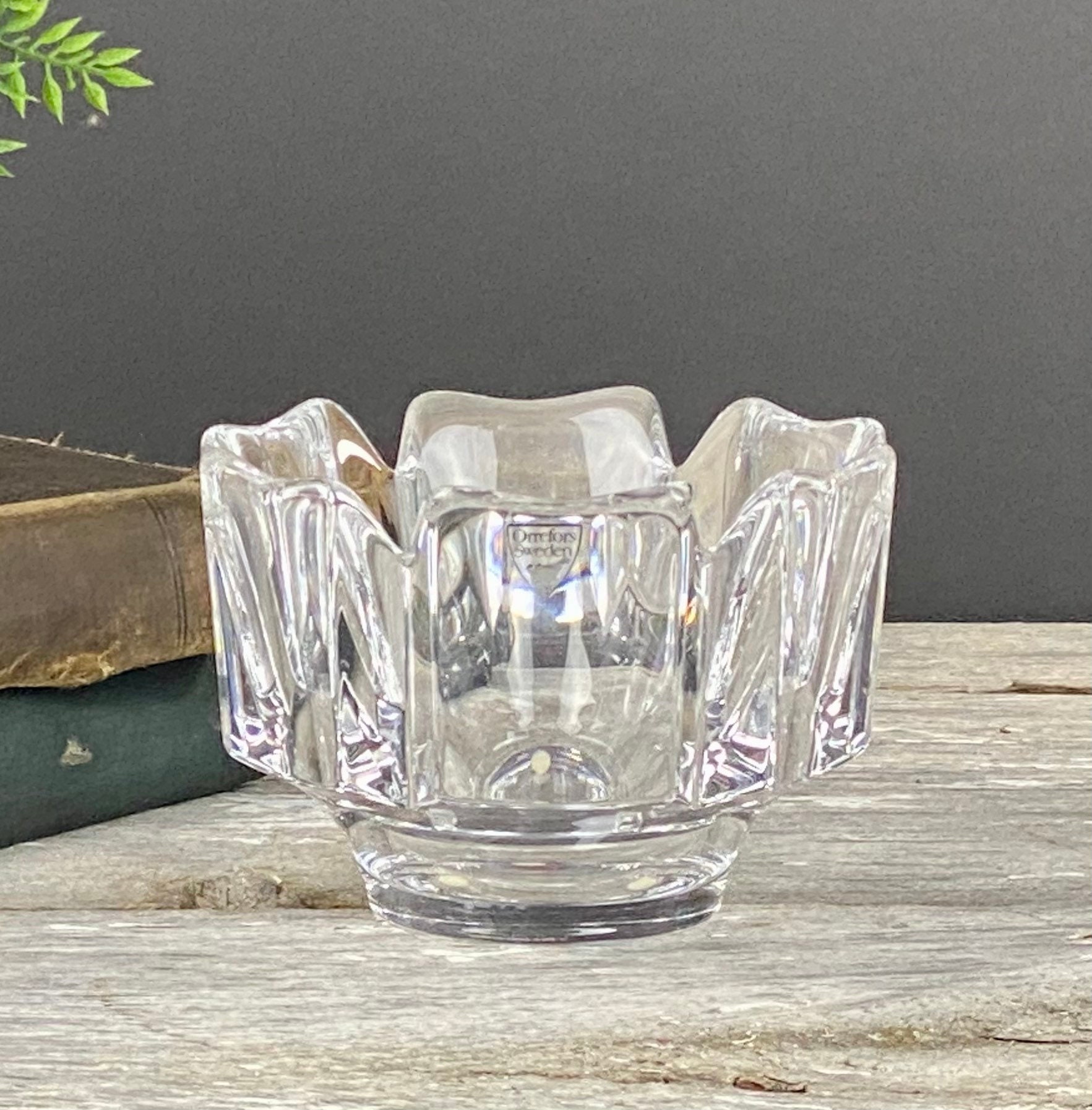 Orrefors Crystal Corona Bowl With Label Sweden Small Size NO Box