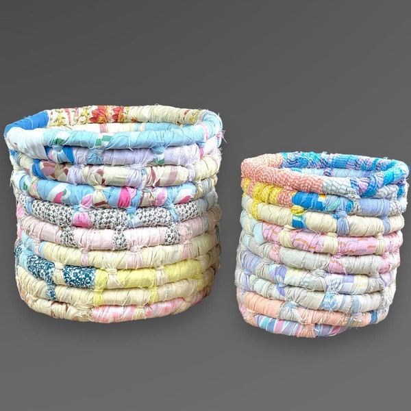 Rag Basket Set of 2 from the early 1980s
