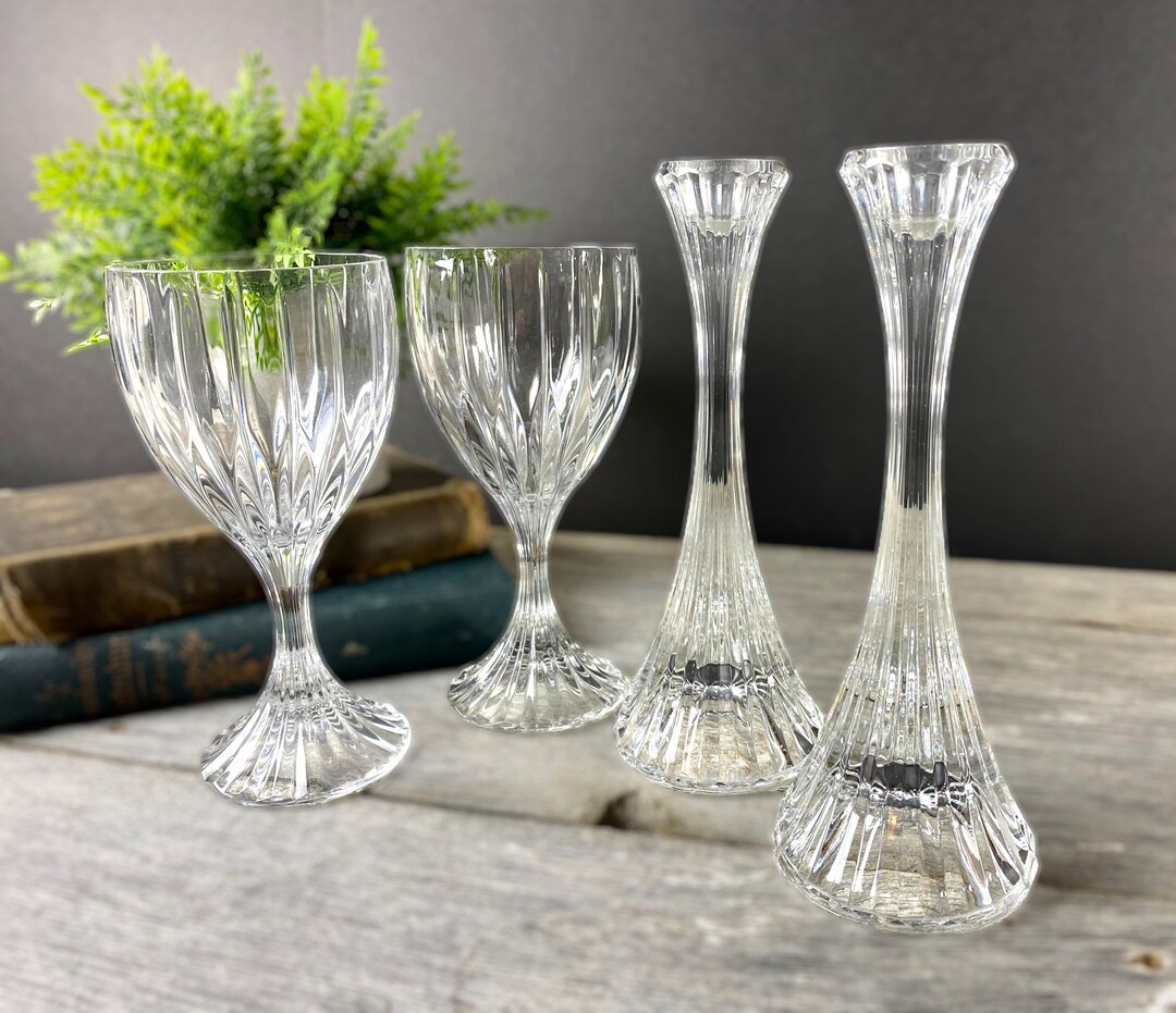 Mikasa Park Lane Goblets and Candle Holders Wedding Head Table