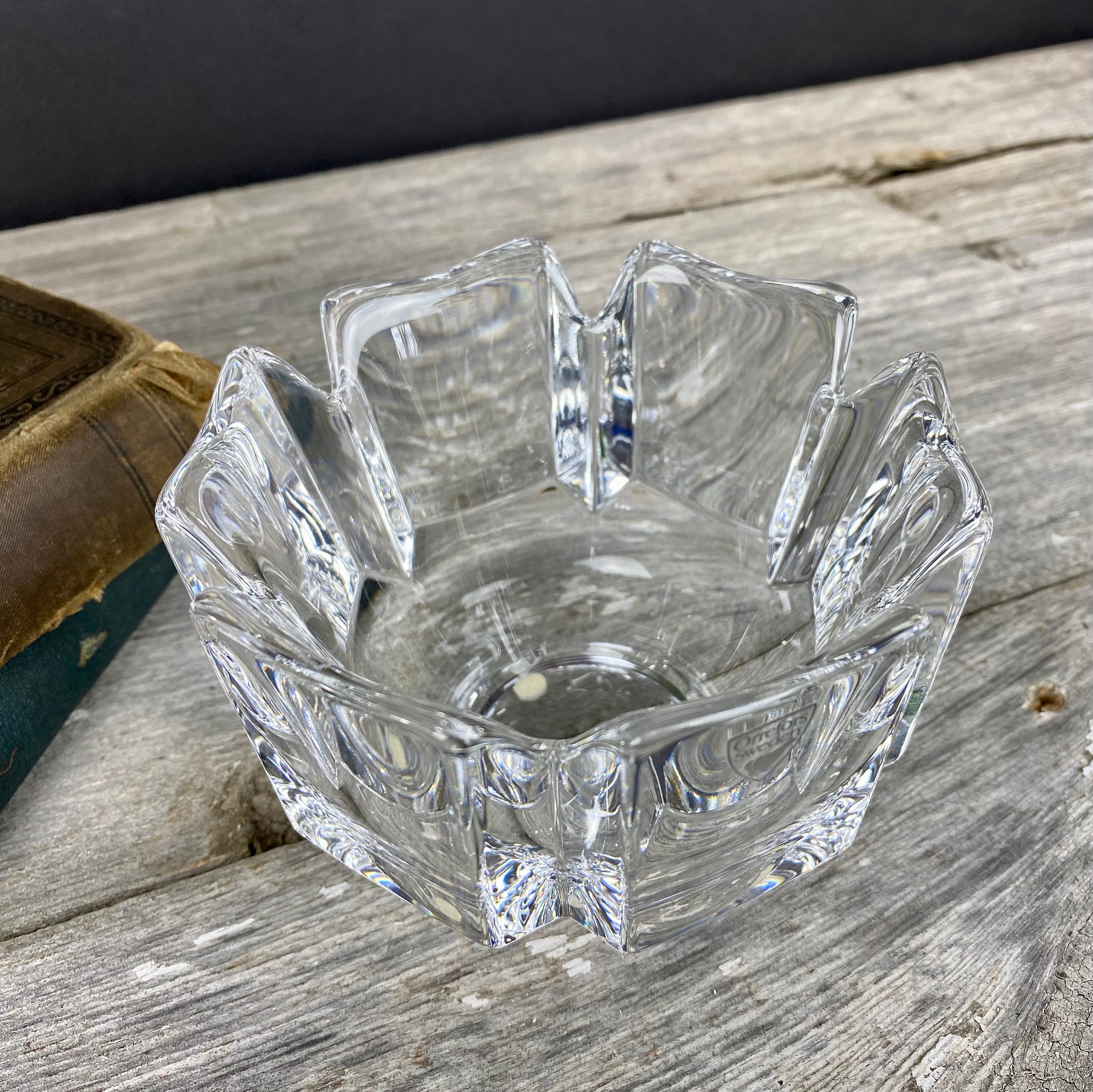 Orrefors Crystal Corona Bowl With Label Sweden Small Size NO Box