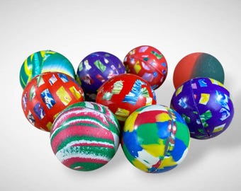 Vintage 9 Rubber Bouncy Balls Colorful Party Favor 1990s? Likely Old Navy
