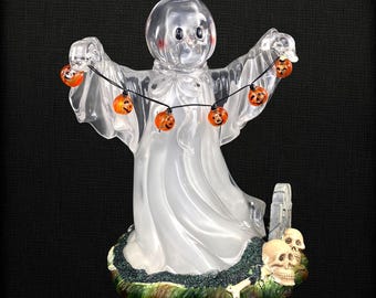 Heritage Mint Halloween Ghost Skulls Y2K 2004 Decor Lights Up Multicolor