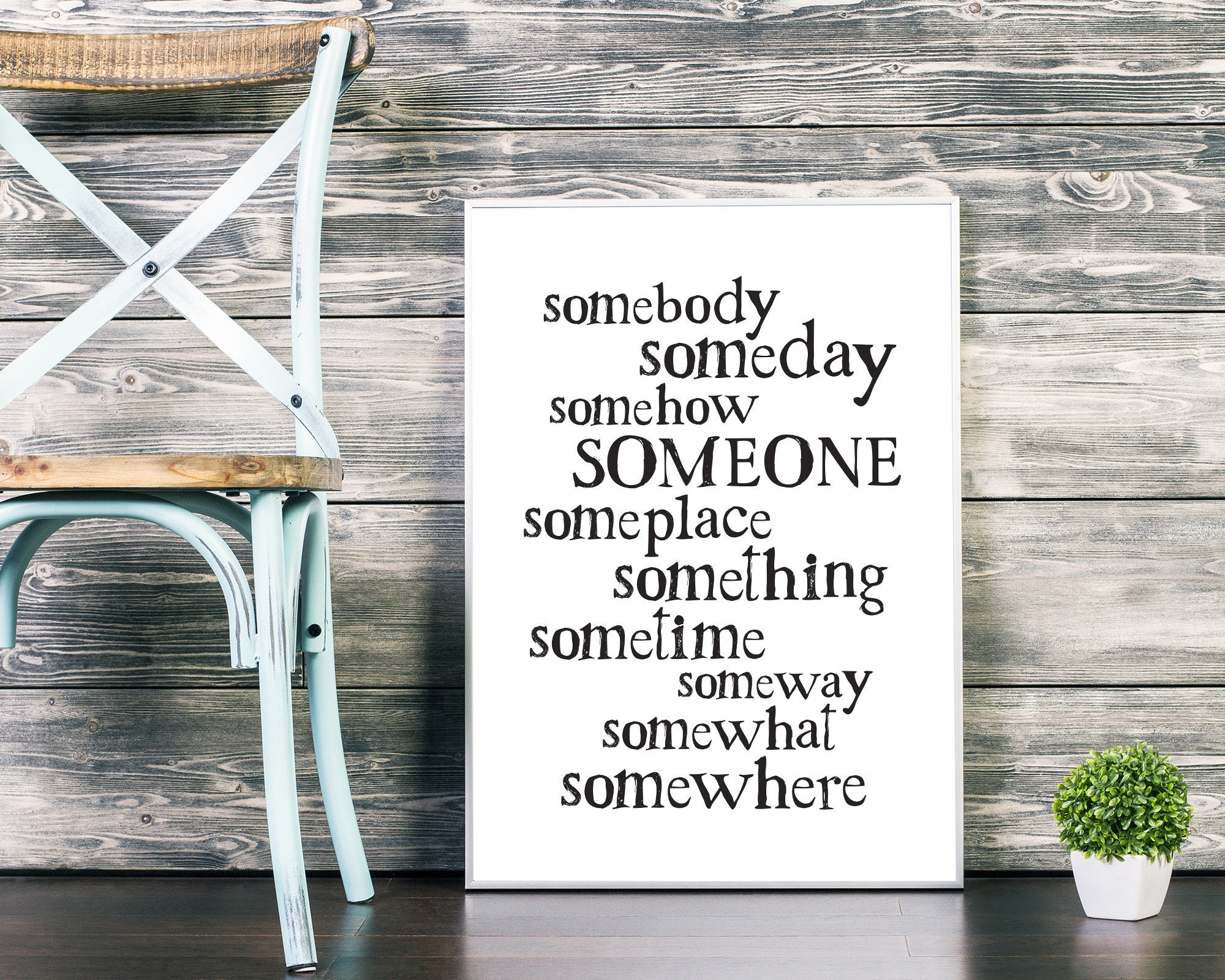 Typography Print Digital Download Monochrome Word Wall Art Etsy