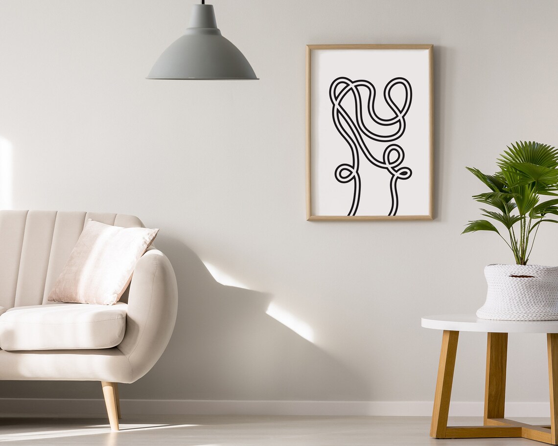 Black and White Bedroom Wall Art Digital Download Abstract | Etsy