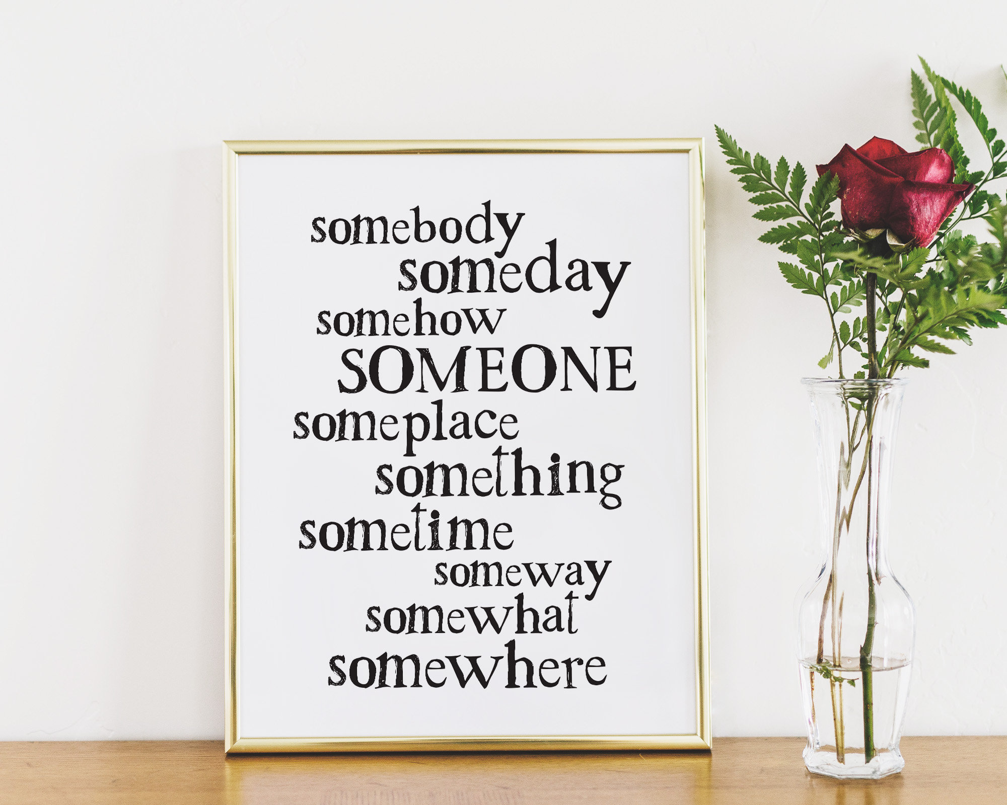 Typography Print Digital Download Monochrome Word Wall Art Etsy