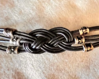 Genuine Leather Unisex Celtic Bracelet