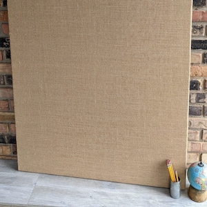 CORK Extra Large 36&quot;x48&quot; Natural Burlap Cork Bulletin Board Designer Vision Board Cork Board for Wall