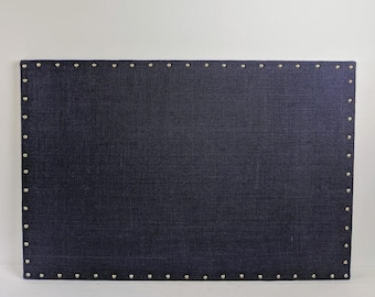 Large Burlap Cork Board: 24x36 Natural Cork, Nail Head Trim (Many Colors)