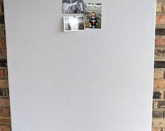 Extra Large Cork Board 36 x 48 White Burlap Designer Vision Board Frameless Cork Board for Wall