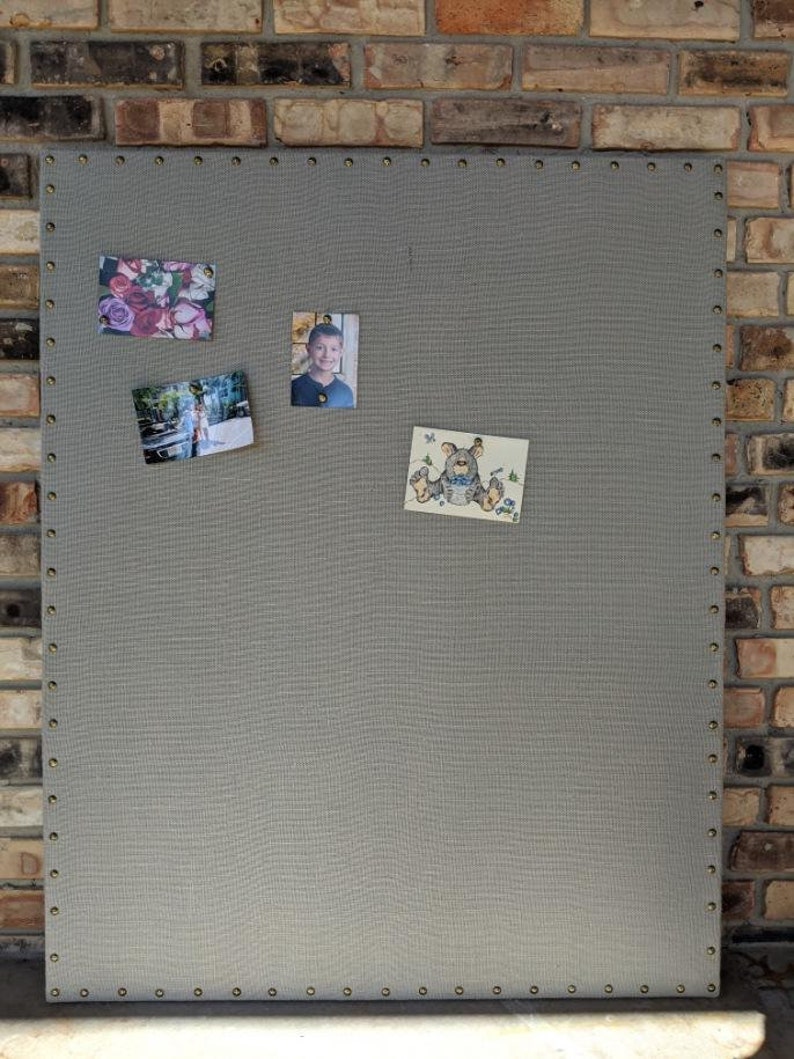 EXTRA LARGE 36 x 48 Magnetic Designer Vision Board, Premium Burlap Fabric, Bulletin Memo Board, Photo Display, Kitchen Command Center image 5