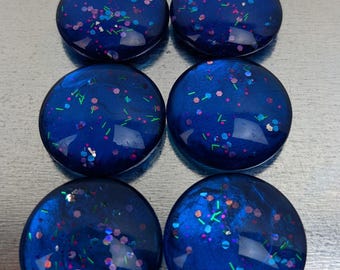 SUPER STRONG Midnight Blue Galaxy Glass Magnet Refrigerator Magnet Round Glass Magnet