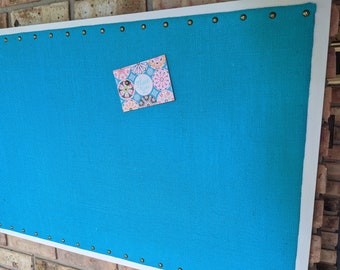 Large 24 x 36 Inch, Teal Decorative Magnetic Memory Board, Rustic Wall Decor, Office Organizer, Memo Board, Wedding Gift, Kids Artwork