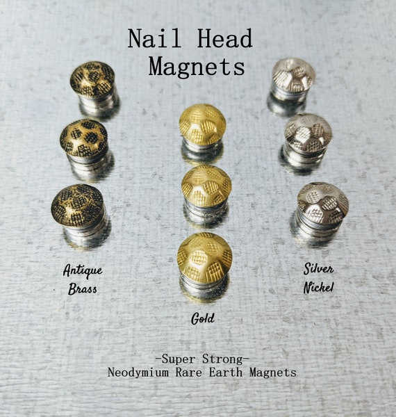 SUPER STRONG Industrial Nail Head Magnets Antique Brass Gold Silver Home Office Supplies Organization magnetic Board Magnet
