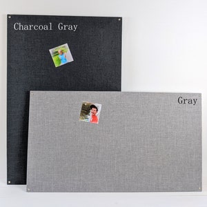 MODERN Gray Fabric Magnetic Board w Nail Head Accents & MAGNETS Office Organization, Memo Board, Photo Board, Bulletin Board Kids Decor image 2