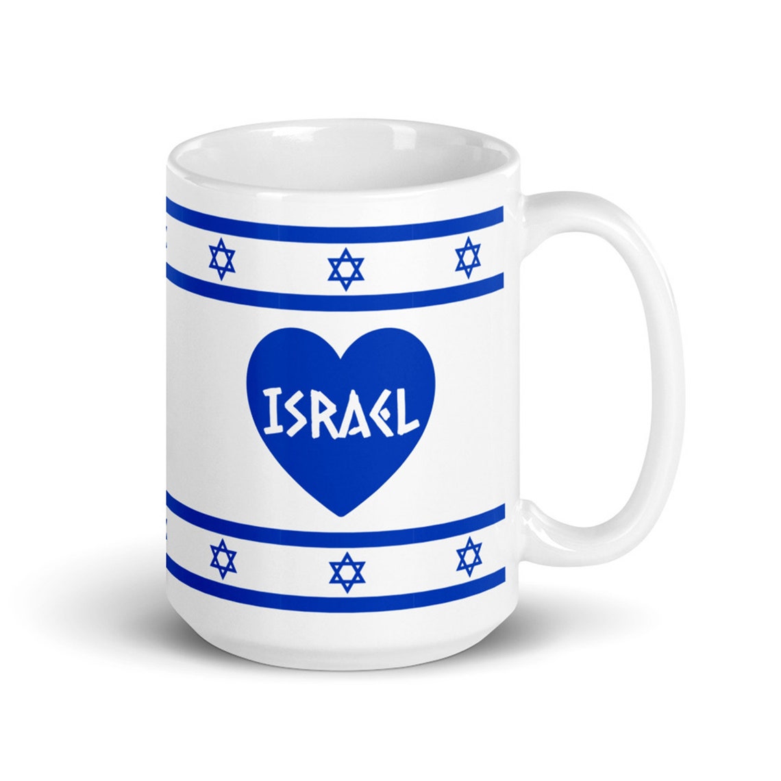 Israel Flag Country Holiday Mug Israel in My Heart Hebrew Etsy