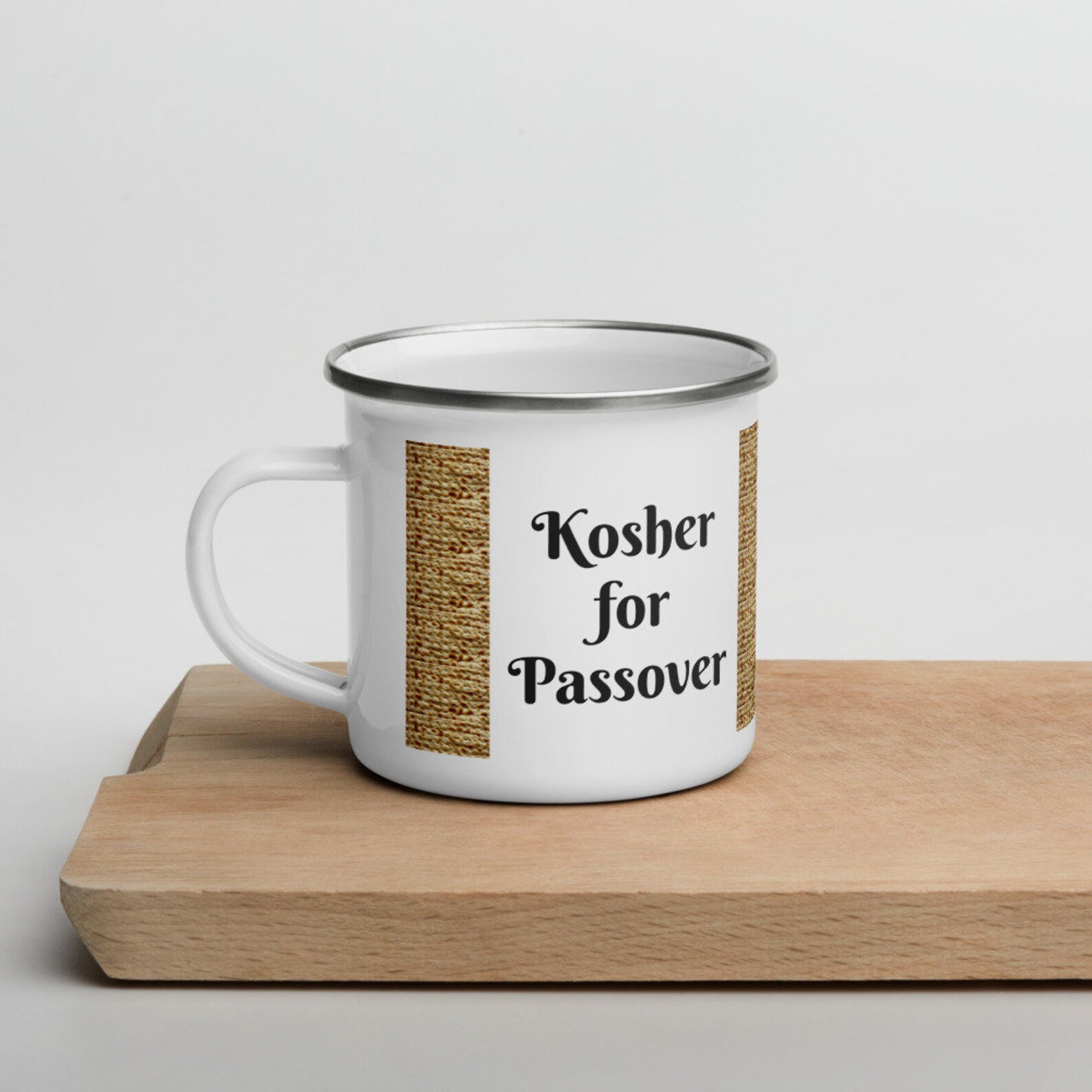 Kosher for Passover Hebrew Kasher Le Pesach Lightweight Enamel Mug