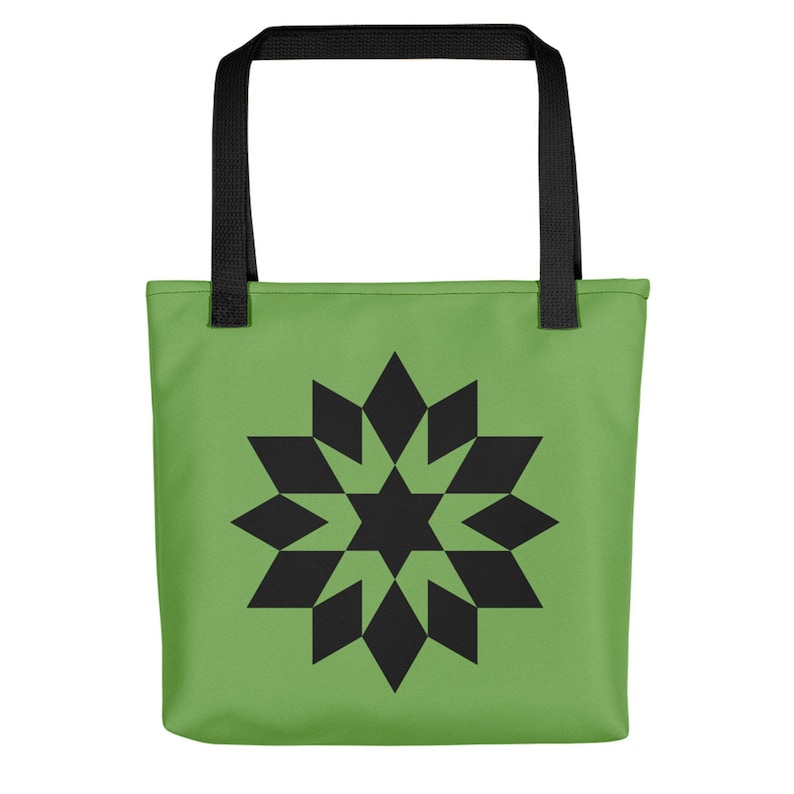 Flower Star of David polyester tote bag Jewish magen David everyday bag with geometric design Judaica gift for women