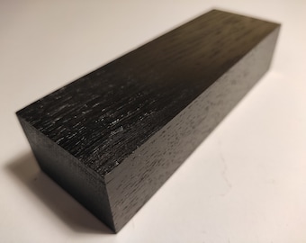 Stabilized Black Bog Oak blank for knife handles of size 30*40*130 mm