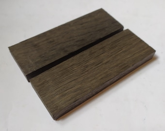 Set of 2 brown bog oak (morta) blanks for knife handle cover plates