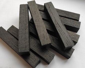 Set of 9 black bog oak (morta) blanks for pens 20*20*130 mm