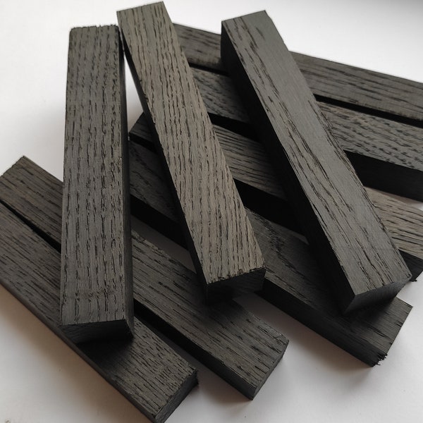 Juego de 9 piezas en blanco de roble de pantano negro (morta) para bolígrafos de 20 x 20 x 130 mm