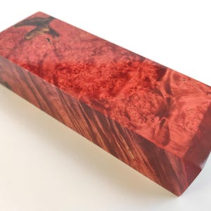 Stabilized red maple burl epoxy resin for knife handles 30*45*130 mm (N 488,3)