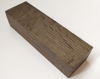 Dark brown bog oak (morta) blank for knife handles of size 23*40*130 mm