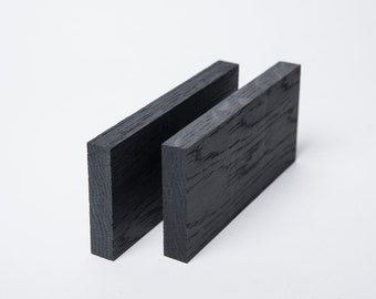 Set of 2 black bog oak (morta) blanks for knife handle cover plates