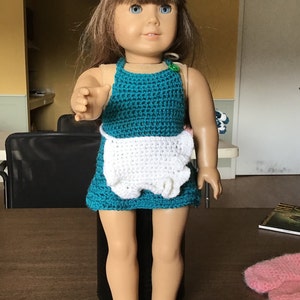 Hand crocheted chefs outfit for 18in dolls