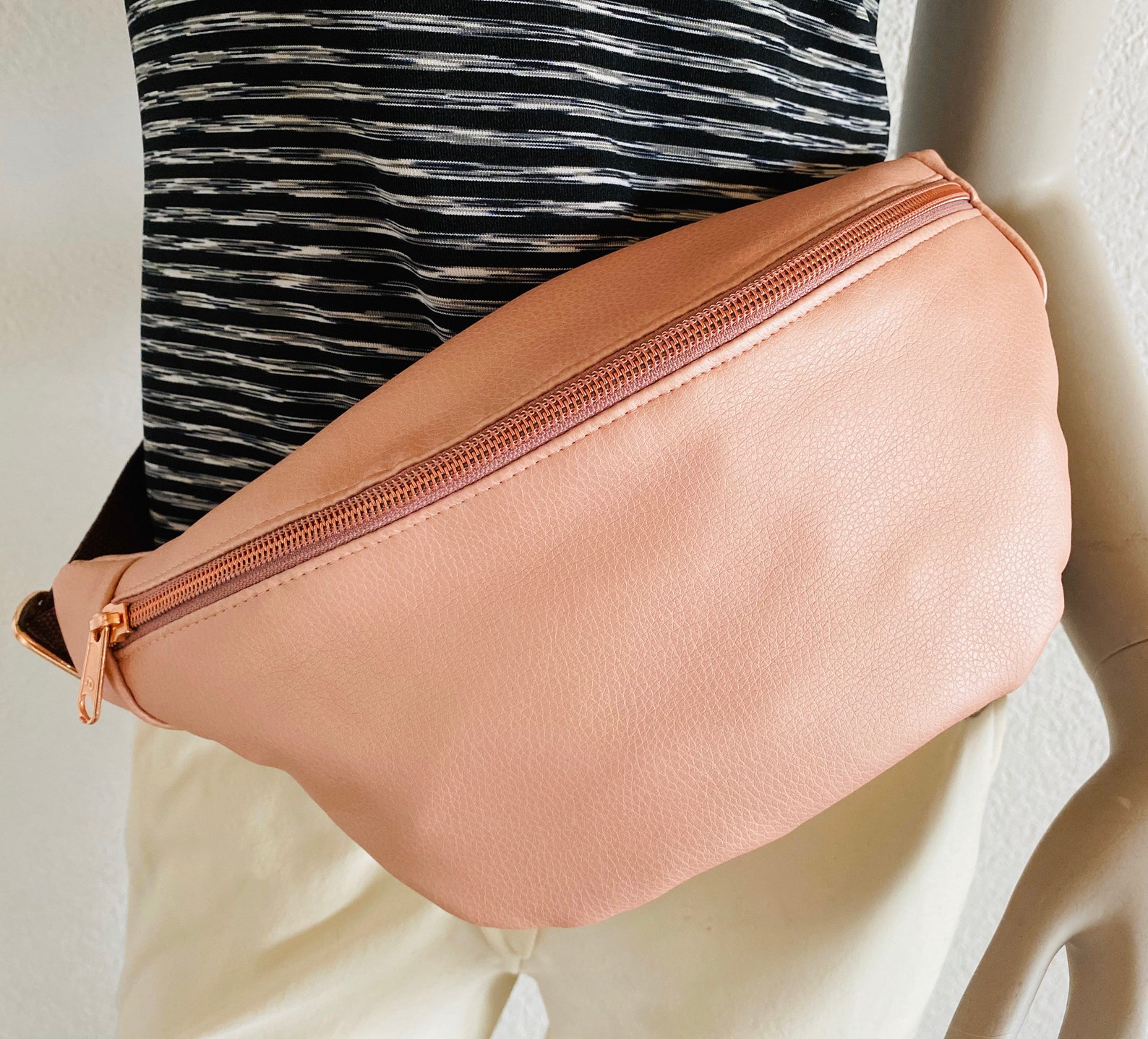 Metallic Synthetic Leather Belly Bag Etsy