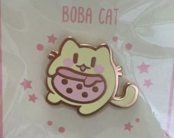 Boba Cat Enamel Pin