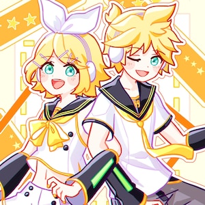 鏡音リン＆レン - アートプリント