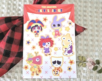 The Amazing Digital Circus A6 Sticker Sheet