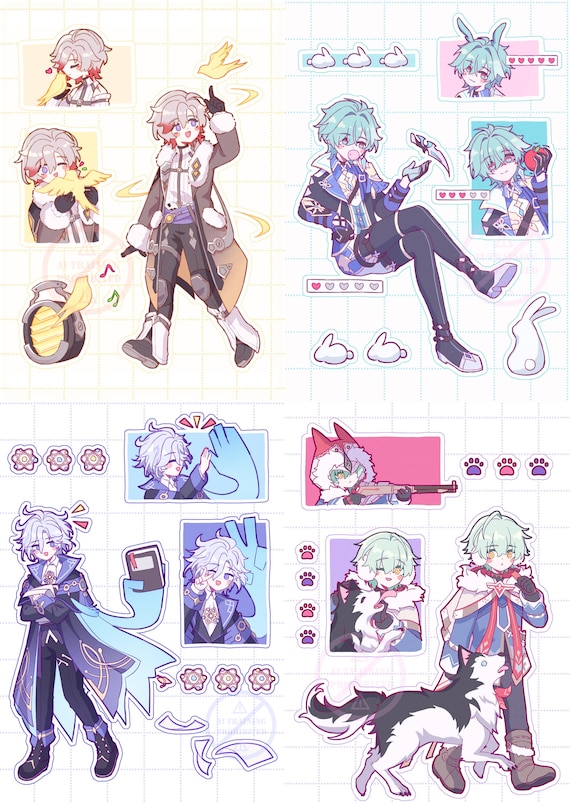 Lohen/Illuga/Alyosha/Mitya - Genshin Impact Sticker Sheets