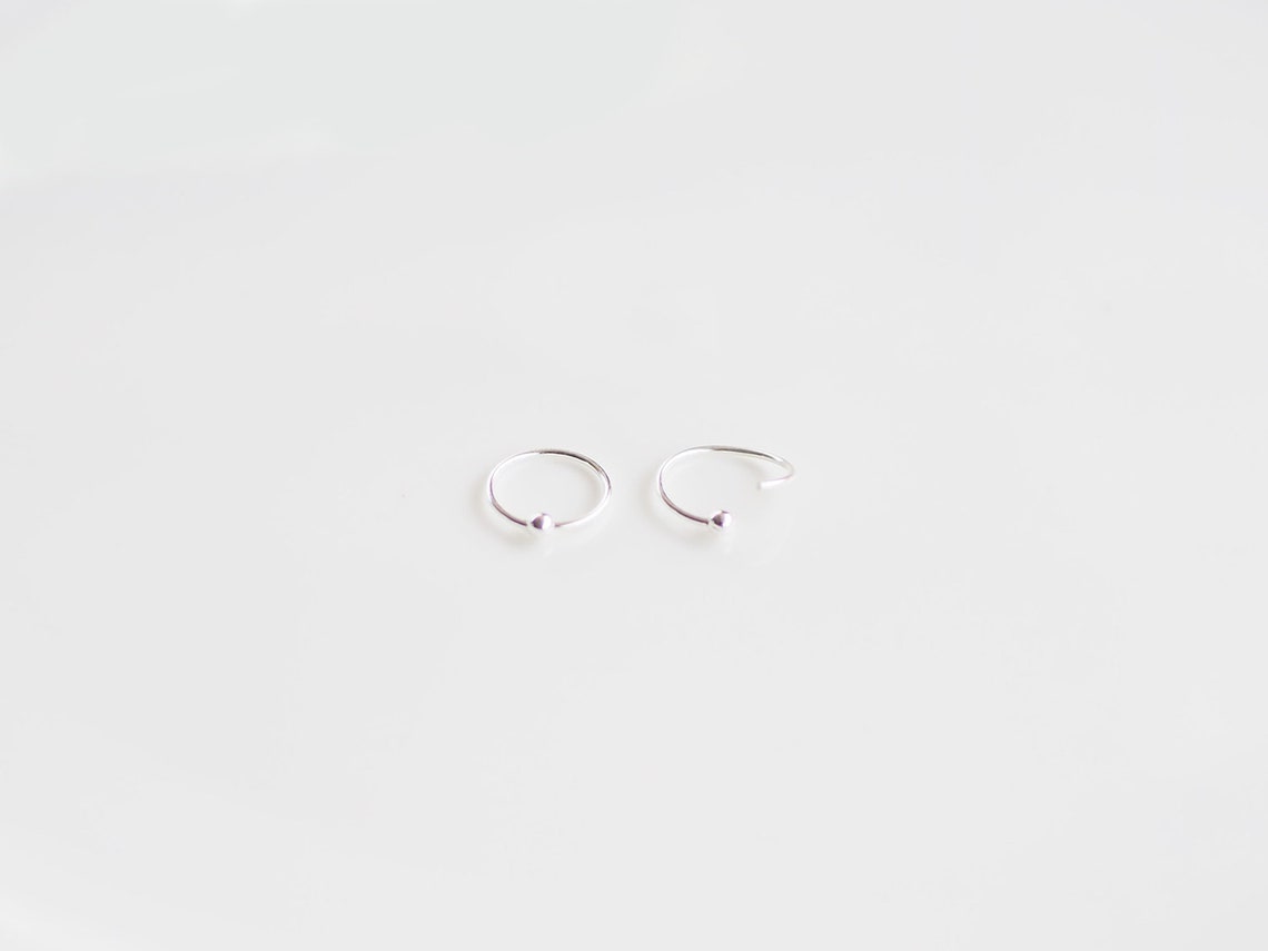 9 mm Tiny Hoop Earrings Nose ring Twisted Hoop cartilage Etsy