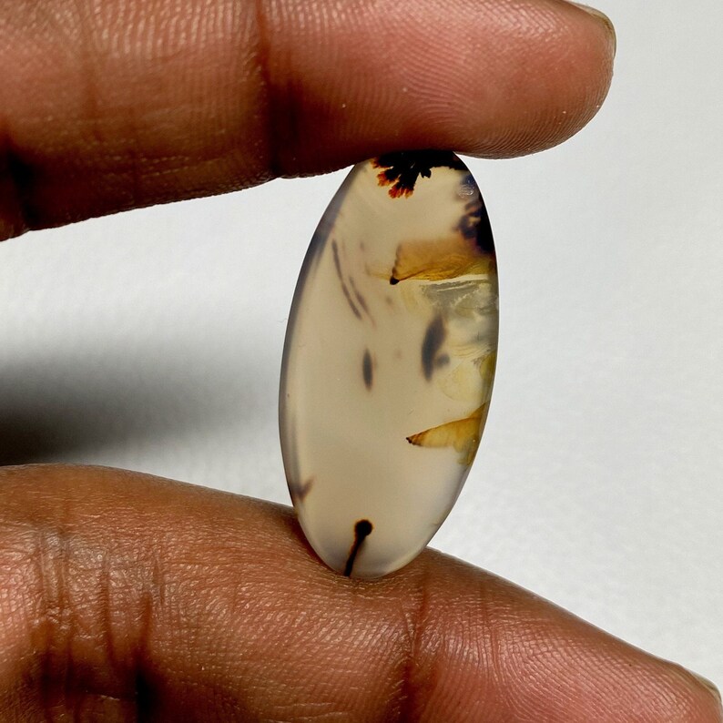 33x15x4mm Natural Montana Agate cabochons,18 Cts