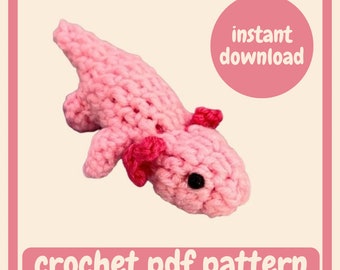 Schattig axolotl-amigurumipatroon pdf | Zelfstudie pluche gemakkelijk haken | Handgemaakt knuffeldierpatroon