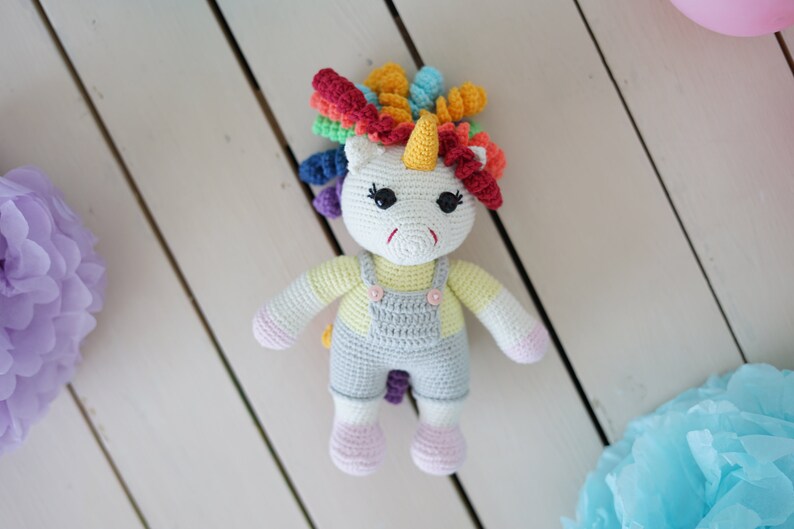 Crochet pattern Unicorn Curly Sue rainbow unicorn Etsy