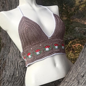 Sexy Mushroom Crochet Top Digital Crochet Pattern with Detailed Photo Instructions