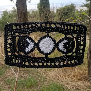 Three Moons Applique Crochet Pattern PDF with Detailed Photo Instructions
