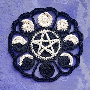 Moon Phases Applique Crochet Pattern PDF with Detailed Photo Instructions