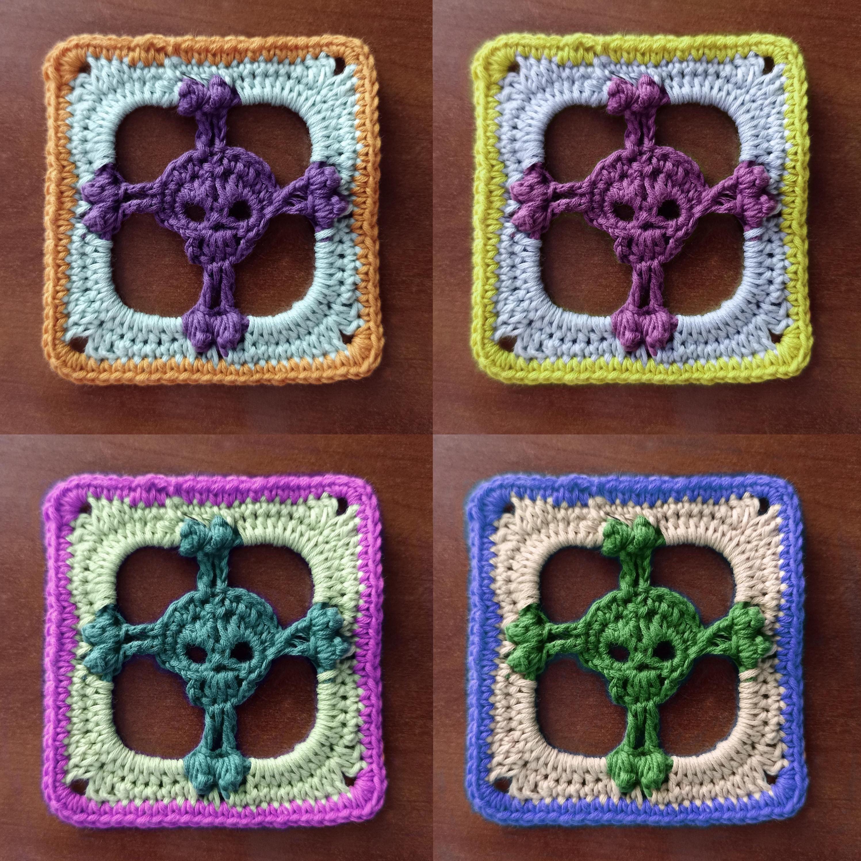 25 Skull Granny Square Crochet Patterns for Halloween, Gothic Decor, and Clever Motifs 24 Skull & Crossbones Crochet Granny Square Pattern: Photo