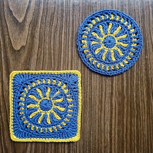 Sun Within Granny Square Digital Crochet Pattern with Detailed Photo Instructions