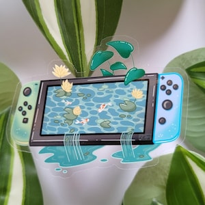 Kawaii Koi Console Transparante Vinyl Sticker